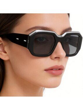 Women's Oversized Polarized Sunglasses Square Frame UV400 Protection Square